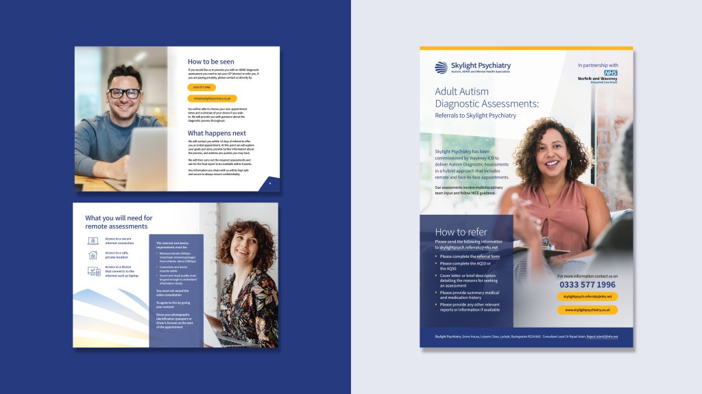 Brochure and poster design for Skylight Psychiatry