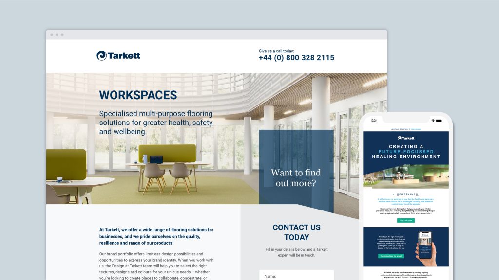 Web and email design for Tarkett 