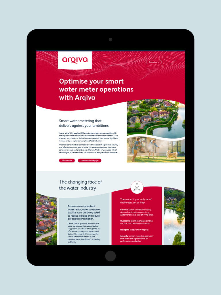 Website design for Arqiva