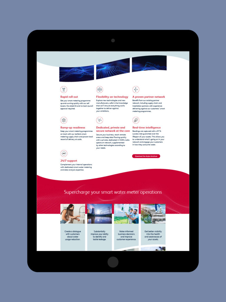 Website design for Arqiva